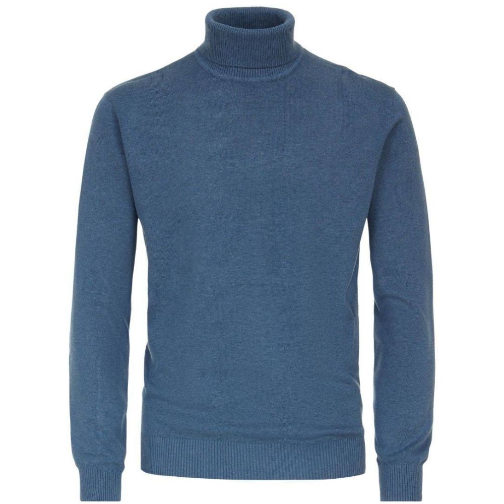 REDMOND MEN BLUE HIGH COLLAR PULLOVER 